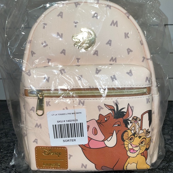 LOUNGEFLY DISNEY LION KING HAKUNA MATATA TOSSED LETTERS Mini Backpack NWT main image 4